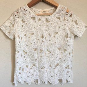 Unbranded Floral Lace Short Sleeve Top